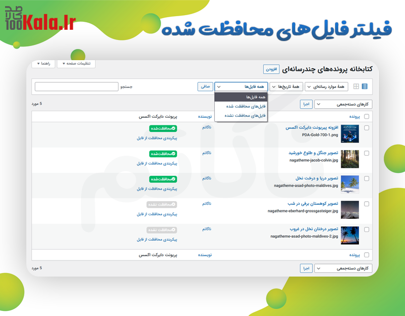افزونه محافظت از دسترسی مستقیم به فایلها (PDA Gold) | Prevent Direct Access Gold 13 فیلتر و صافی فایلهای محافظت شده و قفل گذاری شده وردپرسی | Prevent Direct Access