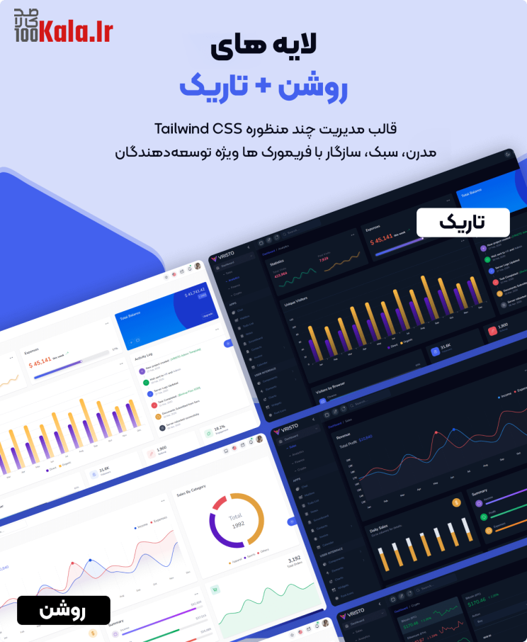 قالب HTML چند منظوره Vristo | قالب پنل مدیریت Vristo 6 645fb1edc3428b9f7e0031e6.png