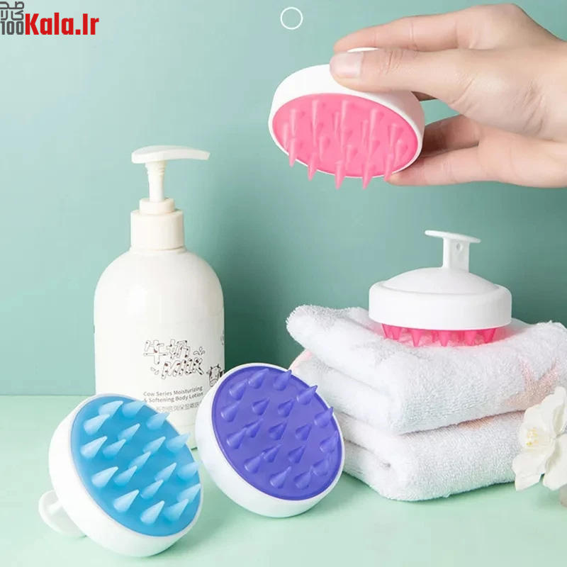 برس ماساژ و شستشوی سر مدل سیلیکونی 3 برس ماساژ و شستشوی سر مدل سیلیکونی - Image 3