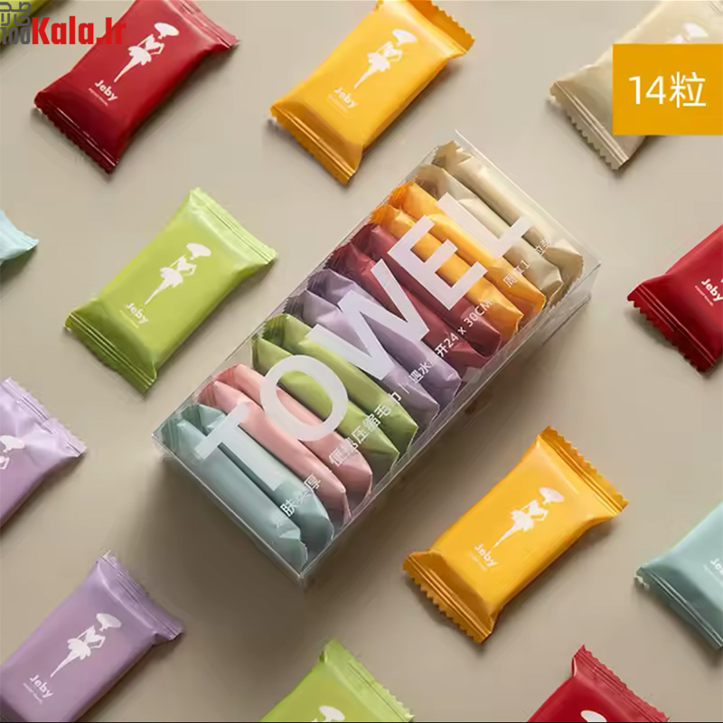 دستمال جادویی فشرده سفری مدل Towel بسته 14 عددی 2 دستمال جادویی فشرده سفری مدل Towel بسته 14 عددی - Image 2