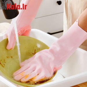 دستکش ظرفشویی اسکاچ دار سیلیکونی