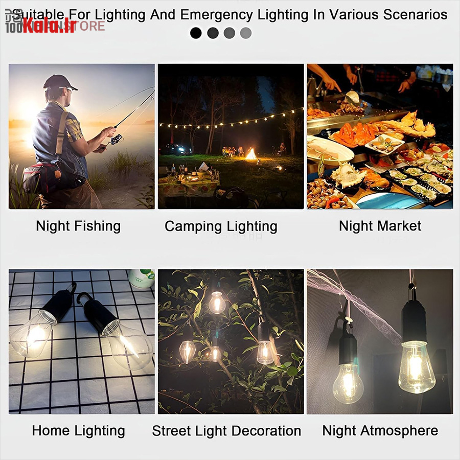 لامپ شارژی کمپینگ فیلامنتی 8 لامپ شارژی کمپینگ فیلامنتی - Image 8