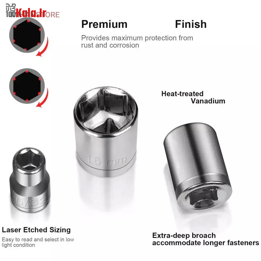 مجموعه 40 عددی آچار بکس AIWA 3 مجموعه 40 عددی آچار بکس AIWA - Image 3