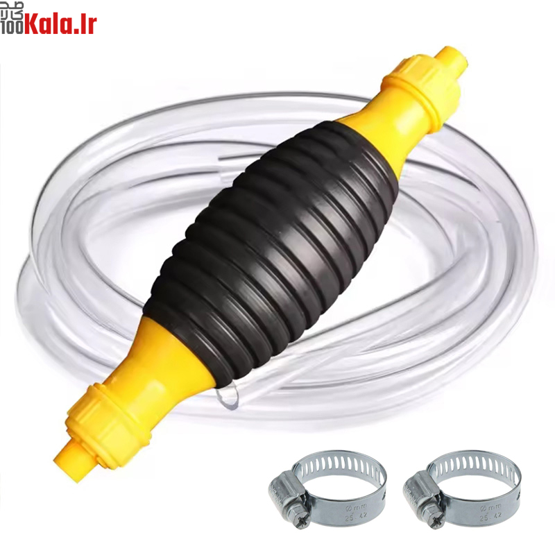 پمپ دستی بنزین و مایعات به همراه شلنگ و 2 بست فلزی 1 پمپ دستی بنزین و مایعات به همراه شلنگ و 2 بست فلزی