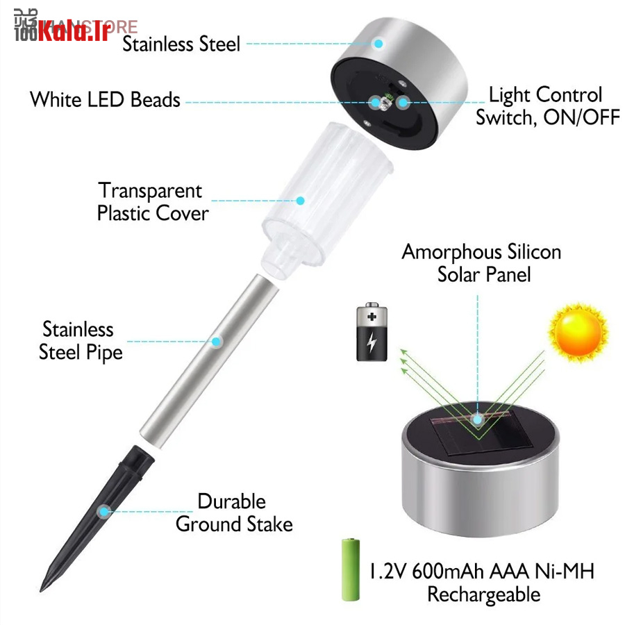 چراغ خورشیدی باغچه مدل STAR 3 چراغ خورشیدی باغچه مدل STAR - Image 3
