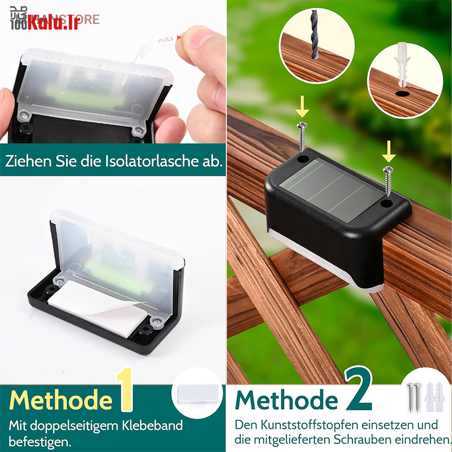 چراغ خورشیدی LED بالکن و پله 22 چراغ خورشیدی LED بالکن و پله - Image 22