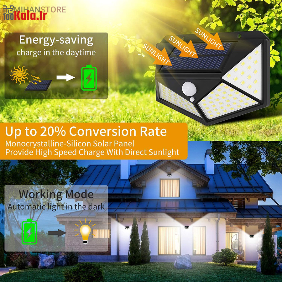 چراغ دیواری خورشیدی Solar Plus 10 چراغ دیواری خورشیدی Solar Plus - Image 10