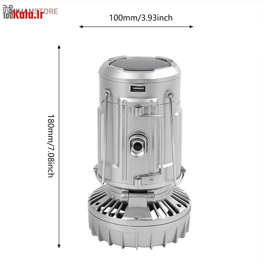 چراغ کمپینگ خورشیدی دارای پنکه و پاوربانک 6 چراغ کمپینگ خورشیدی دارای پنکه و پاوربانک - Image 6