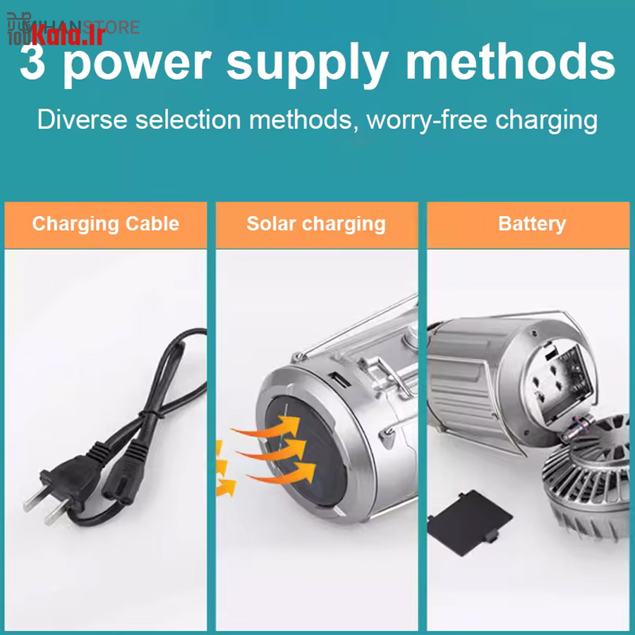 چراغ کمپینگ خورشیدی دارای پنکه و پاوربانک 31 چراغ کمپینگ خورشیدی دارای پنکه و پاوربانک - Image 31