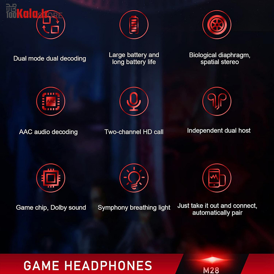 هندزفری ایرپاد بلوتوثی مدل M28 7 هندزفری ایرپاد بلوتوثی مدل M28 - Image 7